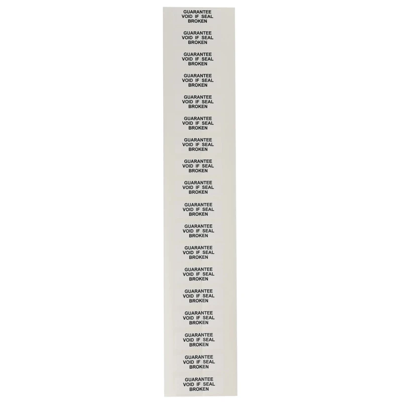 RS PRO Pre-Printed Adhesive Label Guarantee Void If Seal Broken, 38mm x 12.7mm, 180 Per Pack 445-3767