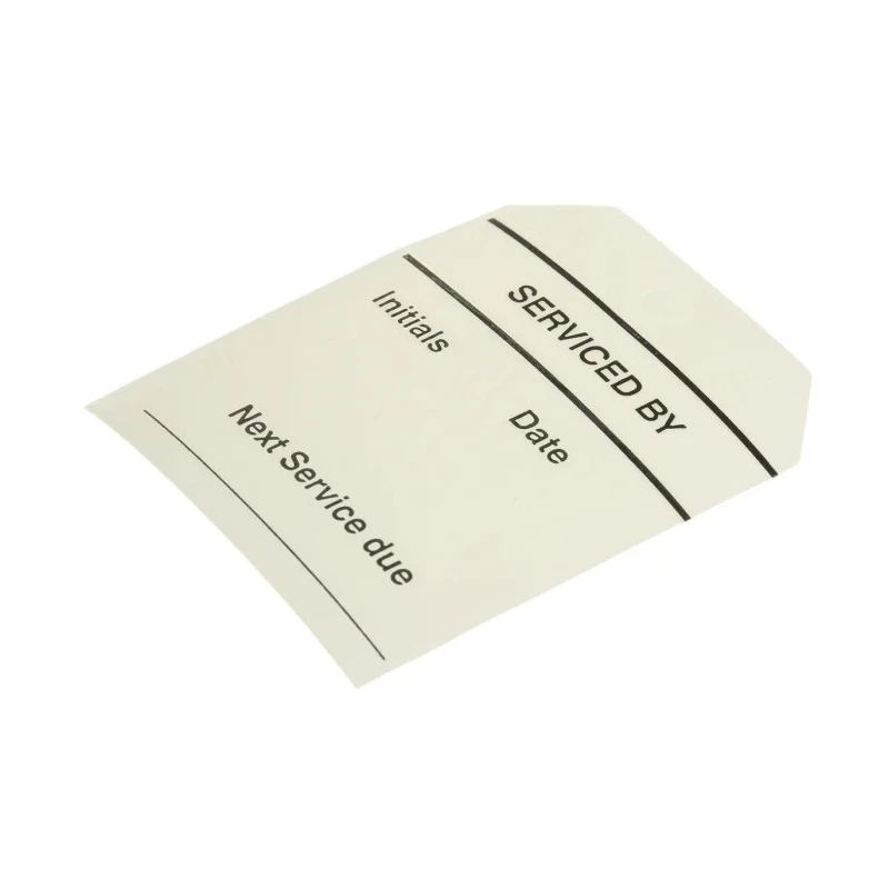 RS Pro Pre-Printed Tie Label with Text "SERVICED BY", White Background, Black Text, 70mm x 60mm, Quantity 50 Per 445-3694