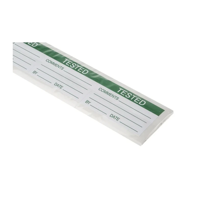 RS PRO Pre-Printed Adhesive Label Self-Adhesive Vinyl 70mm x 38mm Green Text Tested 445-4079