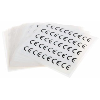 RS PRO Pre-Printed Self-Adhesive Vinyl Label CE Black on White 19.05x19.05 mm 500 Per Pack 445-4136