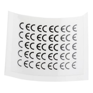 RS PRO Self-Adhesive Pre-Printed Vinyl Label 6.35x6.35 mm Black Text on White CE 500 Per Pack 445-4114