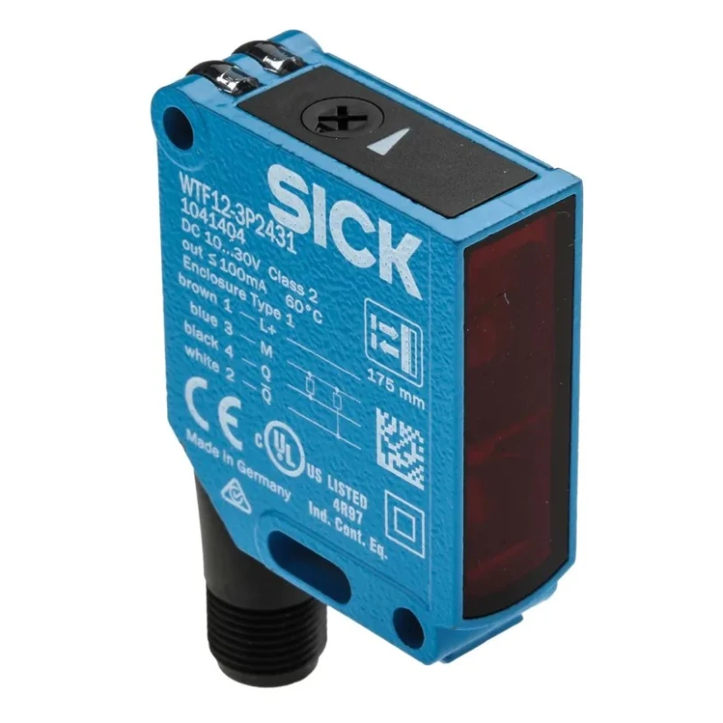 SICK Diffuse Photoelectric Sensor Block Style, Panel Mount, LED Light Source, 30V DC, PNP Output, IP66 IP67 WTF12-3P2431