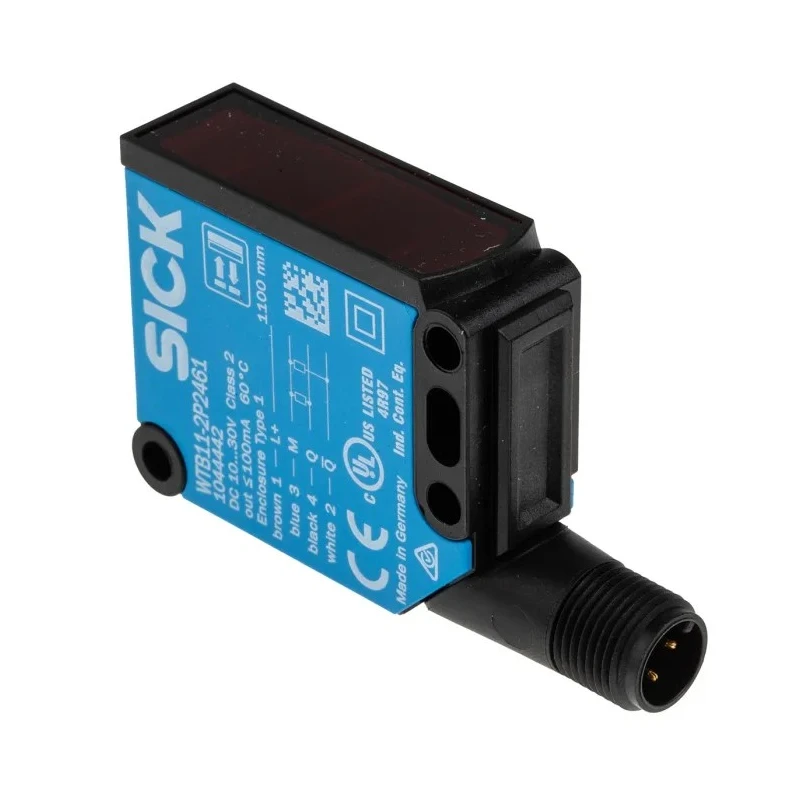 SICK Background Suppression Photoelectric Sensor, Block Style, 30 mm to 1.1 m Detection Range, PNP Output WTB11-2P2461