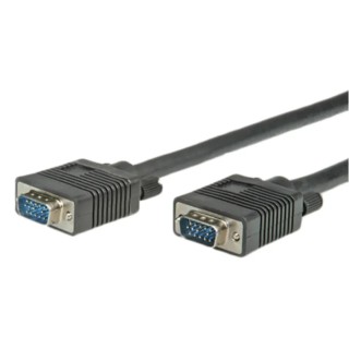 Roline Male VGA to Male VGA Cable 15m Black Polyvinyl Chloride Jacket 300V 11.04.5215-2
