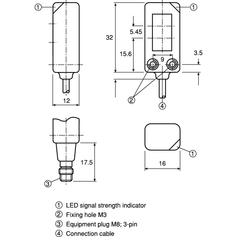 SICK Bracket Accessory for Use With W4-3 and W2S-2 Sensor Models BEF-GH-MINI01