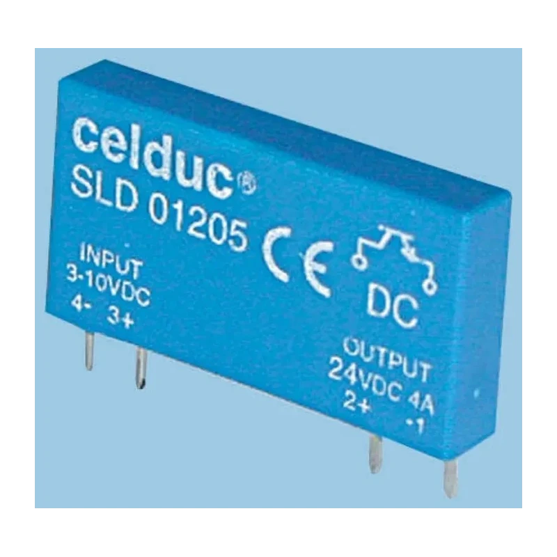 Celduc SLD0x205 Series Solid State Relay PCB Mount 4 A Load 32 V Load 10V dc Control SLD0x205