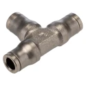 Legris Pneumatic Equal Tee Push-in Fitting Nickel Plated Brass 6 mm Tube Connection LF3600 
