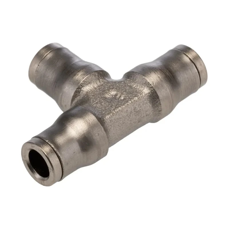 Legris Pneumatic Equal Tee Push-in Fitting Nickel Plated Brass 6 mm Tube Connection LF3600 