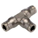 Legris Pneumatic Equal Tee Push-in Fitting Nickel Plated Brass 6 mm Tube Connection LF3600 