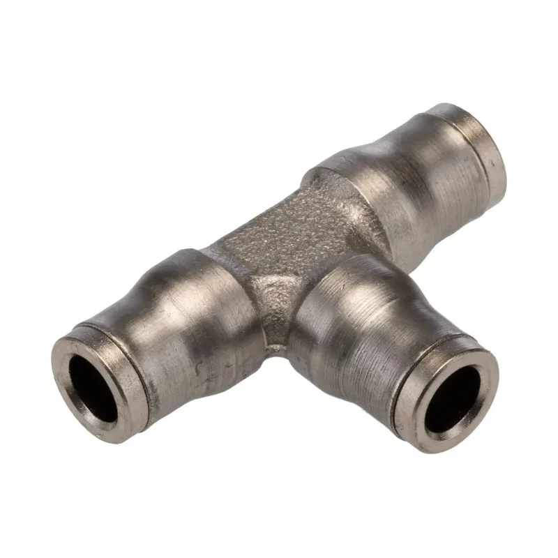 Legris Pneumatic Equal Tee Push-in Fitting Nickel Plated Brass 6 mm Tube Connection LF3600 