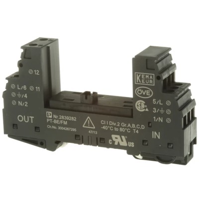 Phoenix Contact Surge Suppressor Unit PT-BE/FM Series, DIN Rail Mount, 90mm Length, 17.5mm Depth, Model 2839282