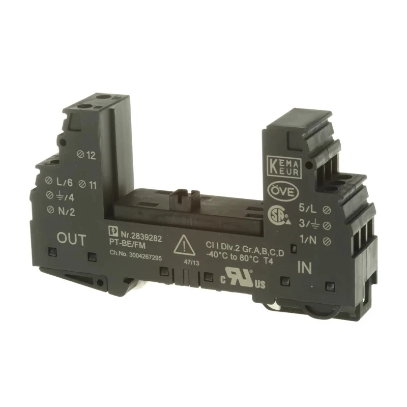 Phoenix Contact Surge Suppressor Unit PT-BE/FM Series, DIN Rail Mount, 90mm Length, 17.5mm Depth, Model 2839282