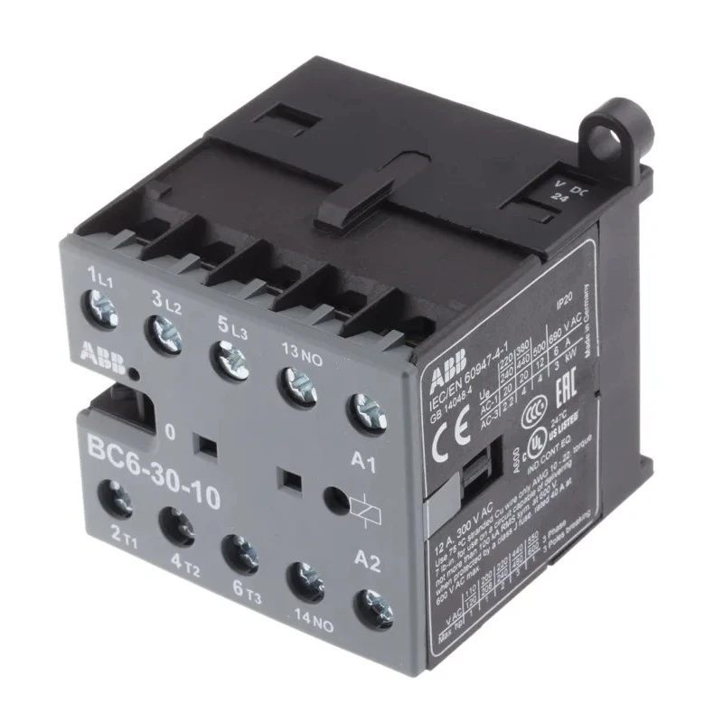 ABB B Series 3-Pole Contactor with 24V DC Coil, 9A Contact Current, 4kW Power Rating, 3 NO GJL1213001R0101 - BC6-30-10