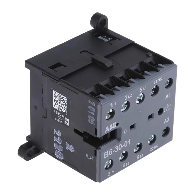 ABB B Series 3-Pole Contactor with 230V AC Coil, 9A, 4kW Power Rating, 3 NO Auxiliary Contacts, 690V AC Contact B6-30-01-80