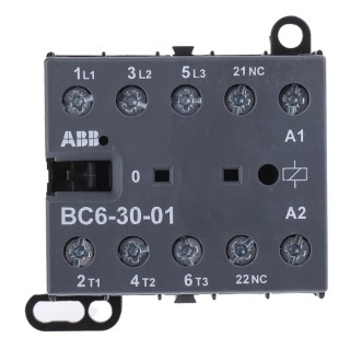 ABB B Contactor, 24V DC Coil, 3-Pole, 9 A, 4 kW, 3 NO, 690V AC BC6-30-01-01