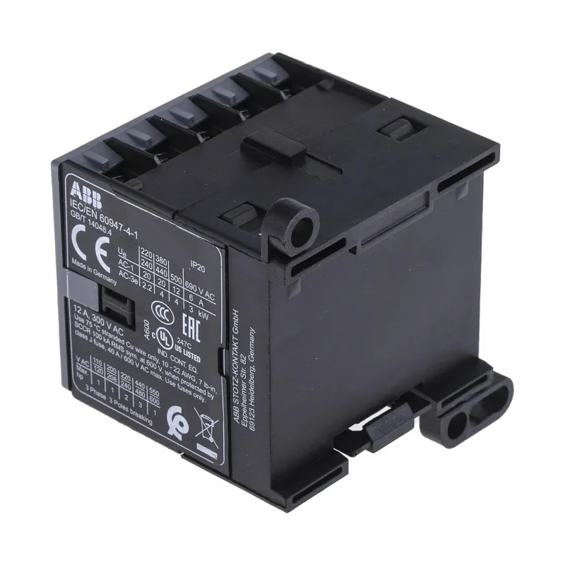 ABB B Contactor, 24V DC Coil, 3-Pole, 9 A, 4 kW, 3 NO, 690V AC BC6-30-01-01