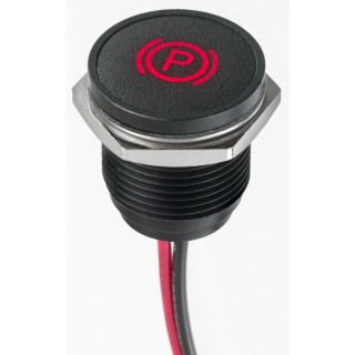 APEM Red Panel Mount LED Indicator, Q 16 Series, 16 mm Mount Hole, Lead Wire Termination, IP67, 24V DC Q16F5BXXHR12E-3PB