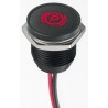 APEM Red Panel Mount LED Indicator, Q 16 Series, 16 mm Mount Hole, Lead Wire Termination, IP67, 24V DC Q16F5BXXHR12E-3PB
