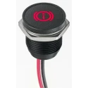 APEM Red LED Panel Mount Indicator 16 mm, Lead Wire Termination, IP67, 13.2V DC Q16F5BXXHR12E-3BU