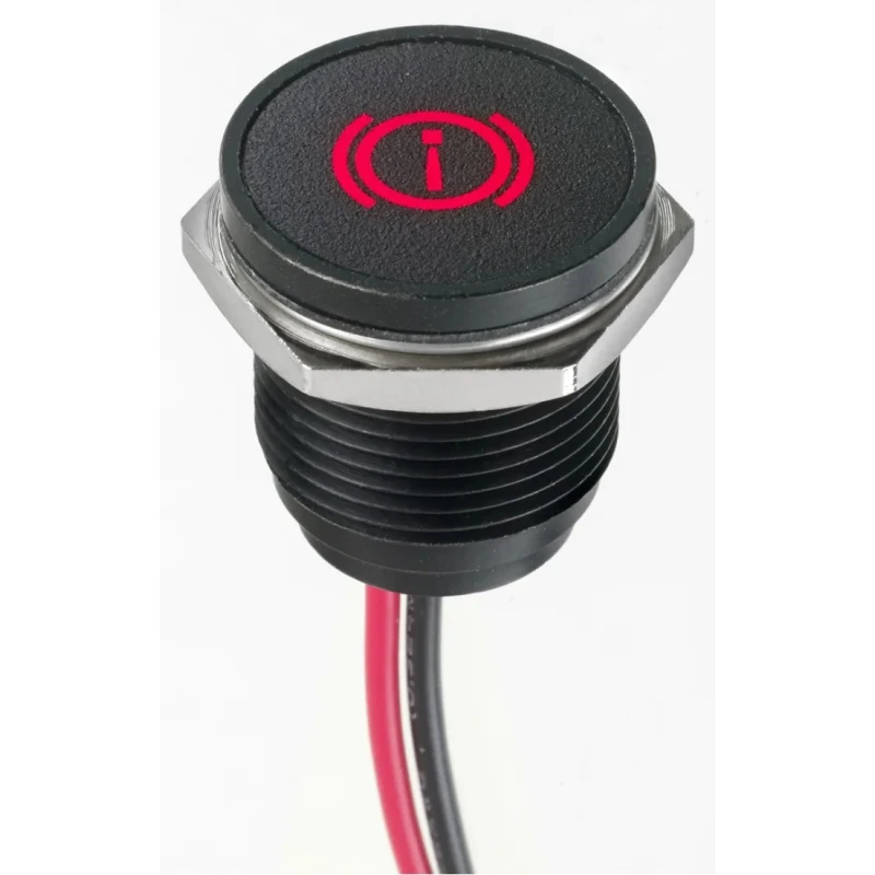 APEM Red LED Panel Mount Indicator 16 mm, Lead Wire Termination, IP67, 13.2V DC Q16F5BXXHR12E-3BU