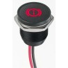 APEM Red LED Panel Mount Indicator 16 mm, Lead Wire Termination, IP67, 13.2V DC Q16F5BXXHR12E-3BU