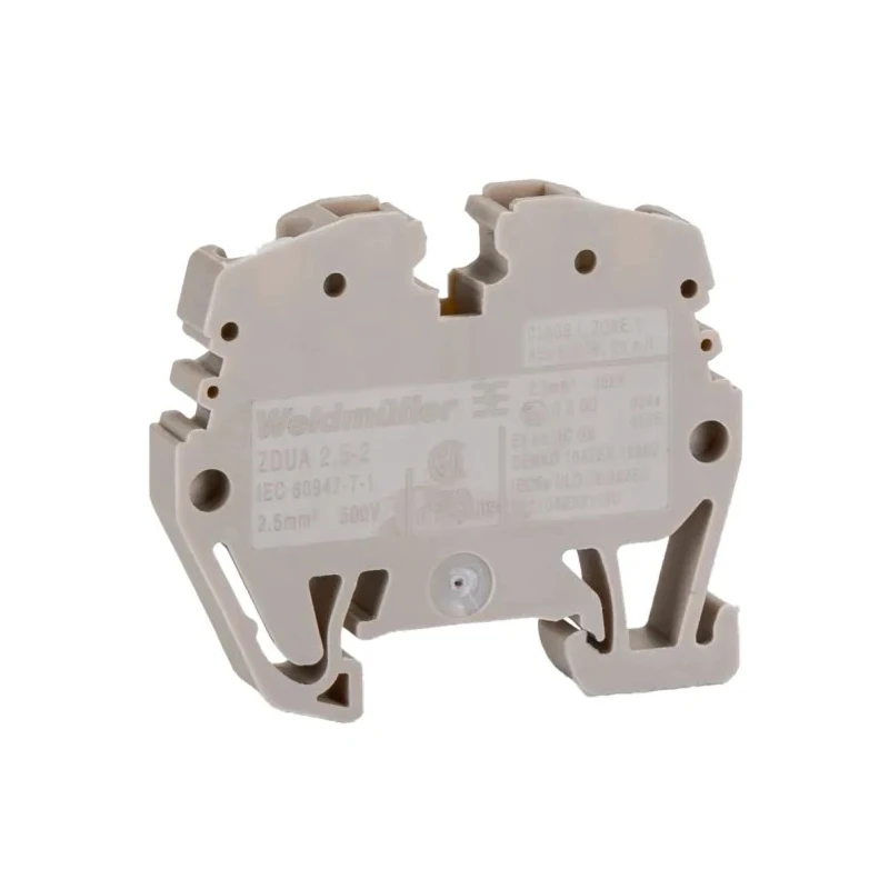 Weidmüller ZDUA Series DIN Rail Terminal Block 500V 24A 2.5mm² 1-Level Solder IECEx/ATEX 1720920000