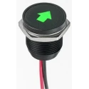 APEM Green LED Panel Mount Indicator 16 mm, Lead Wire Termination, IP67, 13.2V dc Q16F5BXXHG12E-3K6