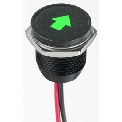 APEM Green LED Panel Mount Indicator 16 mm, Lead Wire Termination, IP67, 13.2V dc Q16F5BXXHG12E-3K6