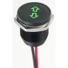 APEM Green LED Panel Mount Indicator 16 mm, Lead Wire Termination, IP67, 13.2V DC Q16F5BXXHG12E-3AH