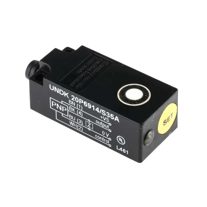 Baumer Block Ultrasonic Proximity Sensor M8 x 1 Thread Size 200 mm Detection 200mA PNP Output 30 V dc UNDK 20P6914/S35A