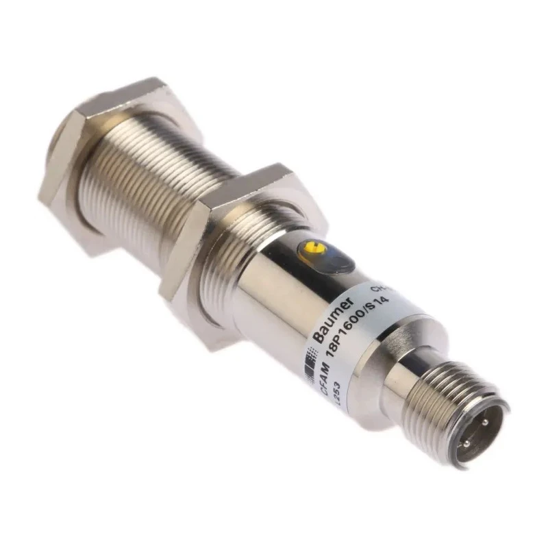 Baumer Threaded Barrel Capacitive Proximity Sensor 8 mm Detection, M18 x 1 Thread, PNP Output, 200mA, 30V DC CFAM 18P1600/S14