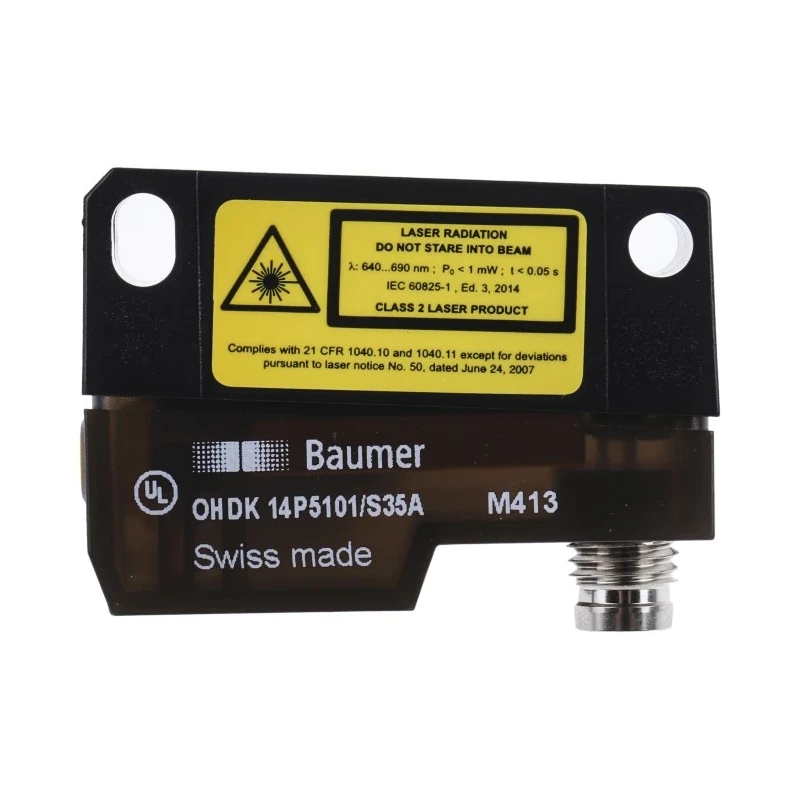 Baumer Diffuse Photoelectric Sensor, Block Style, 20 mm to 350 mm Detection Range, PNP Output, IP67 Rated OHDK 14P5101/S35A