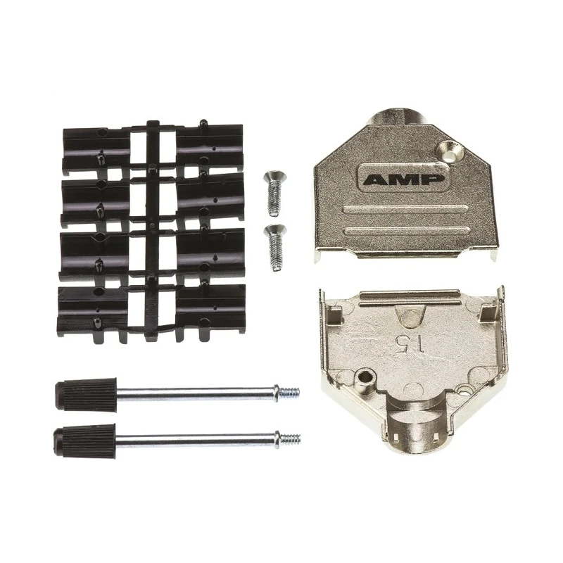 TE Connectivity ADK Series Zinc Straight D-Sub Backshell 15 Way Strain Relief 5-1478762-2