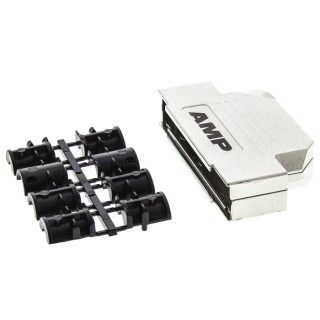 TE Connectivity ADK Series Zinc Angled D-Sub Backshell 37 Way Strain Relief 5-1478763-4