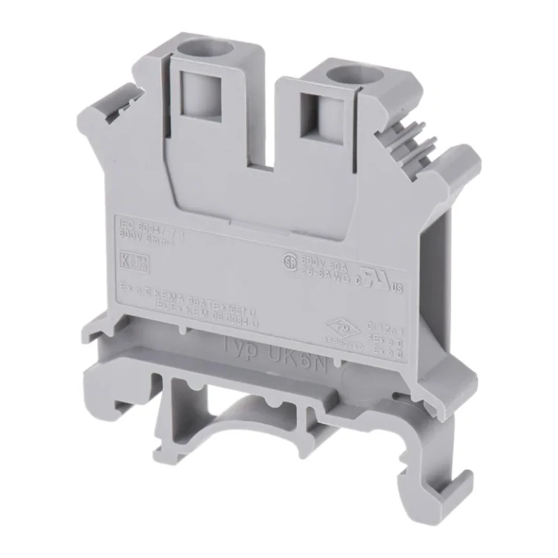Phoenix Contact UK 6 N Series Feed Through Terminal Block Grey, 0.2mm² to 6 mm², 1-Level, Screw Termination, 800V 3004524