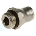 Legris Pneumatic Fitting LF3600 Series Male Threaded-to-Tube Push-In Nickel Plated Brass 1/4 in G 8mm 120°C 30 bar LF3600