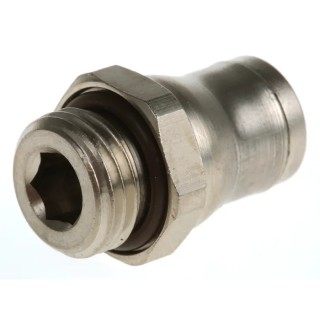 Legris Pneumatic Fitting LF3600 Series Male Threaded-to-Tube Push-In Nickel Plated Brass 1/4 in G 8mm 120°C 30 bar LF3600