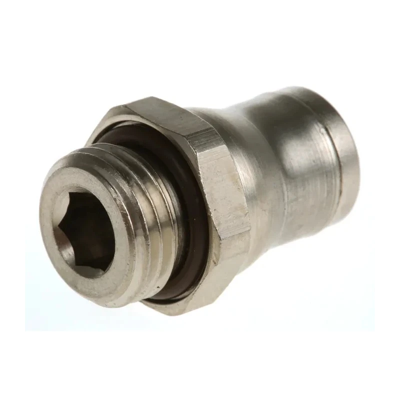 Legris Pneumatic Fitting LF3600 Series Male Threaded-to-Tube Push-In Nickel Plated Brass 1/4 in G 8mm 120°C 30 bar LF3600