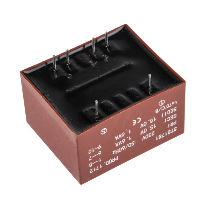 RS PRO 2 x 15 V AC 2 Output PCB Transformer IECBSEN 615586 RoHS ASNZS 61558.1 CE 121-3834