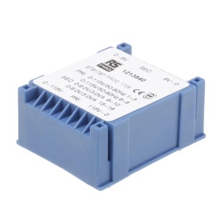 RS PRO 2 x 9 V ac 2 Output PCB Transformer, AS/NZS 61558.2.6, IEC/BS/EN 61558-1, CE 121-3840