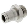 Legris Pneumatic Fitting LF3600 Series Male Threaded-to-Tube 1/4 in G Thread, Push-In 6 mm Nickel Plated Brass LF3600