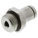 Legris Pneumatic Fitting LF3600 Series Male Threaded-to-Tube 1/4 in G Thread, Push-In 6 mm Nickel Plated Brass LF3600