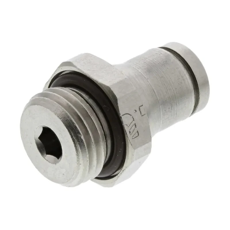Legris Pneumatic Fitting LF3600 Series Male Threaded-to-Tube 1/4 in G Thread, Push-In 6 mm Nickel Plated Brass LF3600
