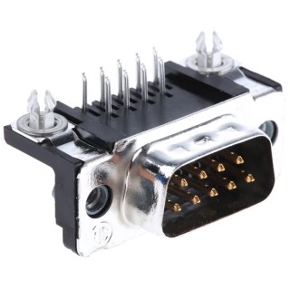 TE Connectivity AMPLIMITE HD-20 9 Way Right Angle 2.74 mm Pitch Through Hole D-Sub Connector with 4 to 40 UNC 5747840-4