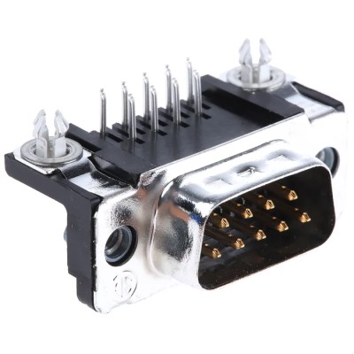 TE Connectivity AMPLIMITE HD-20 9 Way Right Angle 2.74 mm Pitch Through Hole D-Sub Connector with 4 to 40 UNC 5747840-4