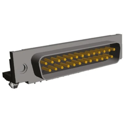 TE Connectivity AMPLIMITE HD-20 25 Way Right Angle 2.75 mm Pitch Through Hole D-Sub Connector with 4 to 40 UNC 5747842-4
