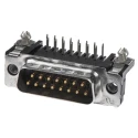 TE Connectivity AMPLIMITE HD-20 15 Way Right Angle 2.74 mm Pitch Through Hole D-Sub Connector with 4 to 40 UNC 5747841-4