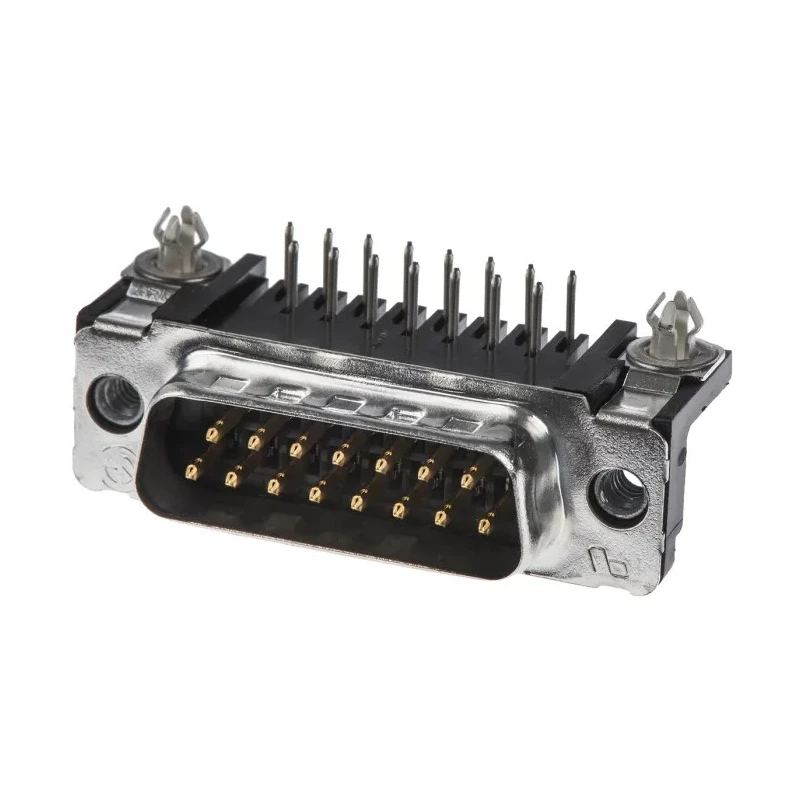 TE Connectivity AMPLIMITE HD-20 15 Way Right Angle 2.74 mm Pitch Through Hole D-Sub Connector with 4 to 40 UNC 5747841-4