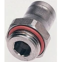 Legris LF3600 Series Male Pneumatic Fitting 3/8 in G Threaded-to-Tube 10 mm Push-in Nickel Plated Brass LF3600