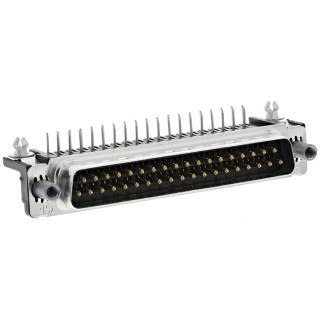 TE Connectivity AMPLIMITE HD-20 37 Way Right Angle 2.75 mm Pitch Through Hole D-Sub Connector with 4 to 40 UNC 5747843-6